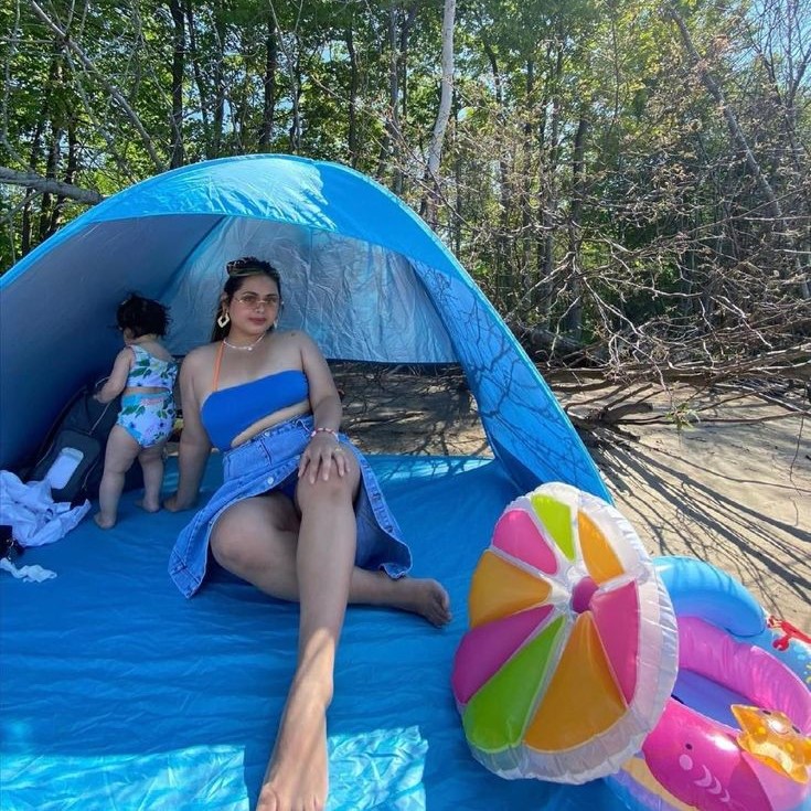 how to fold a pop up beach tent