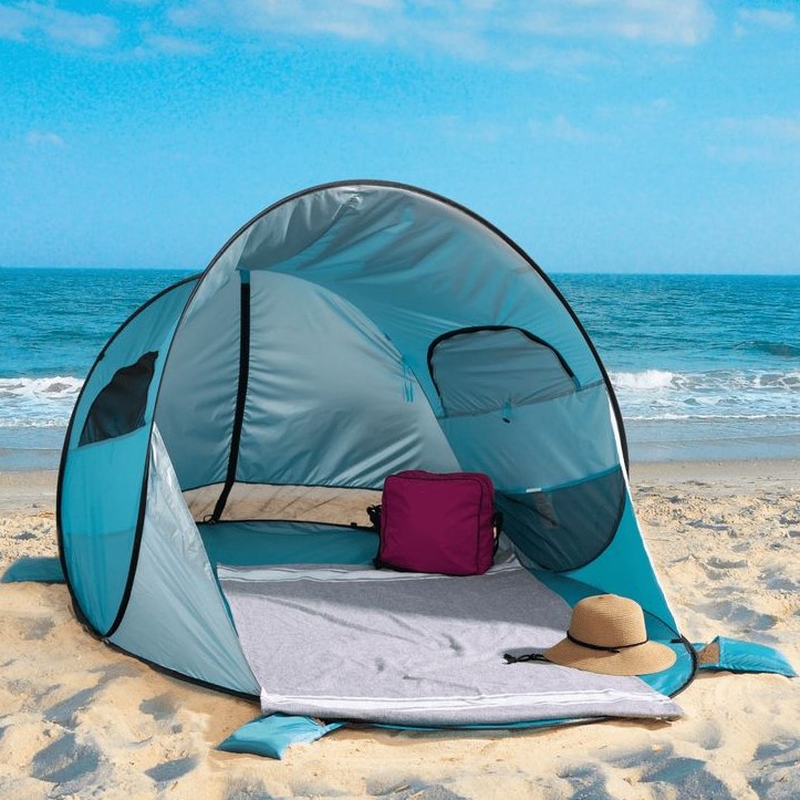 how to fold a pop up beach tent