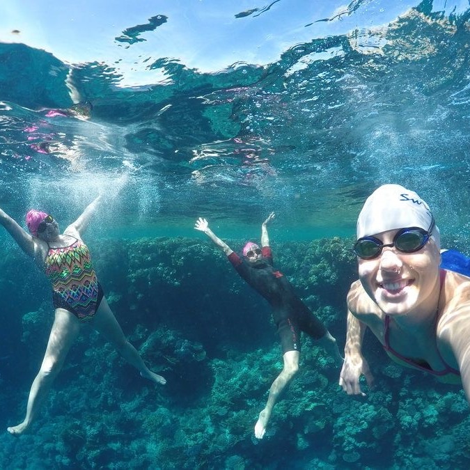 swimming in the ocean