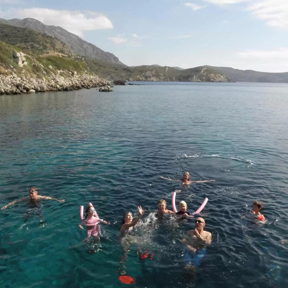 swimming in the ocean