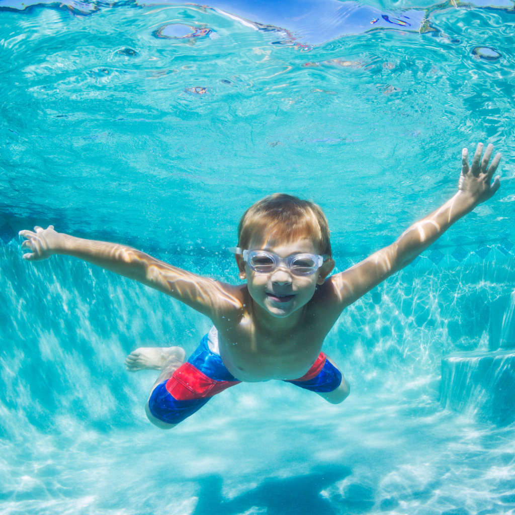 swimming in the ocean