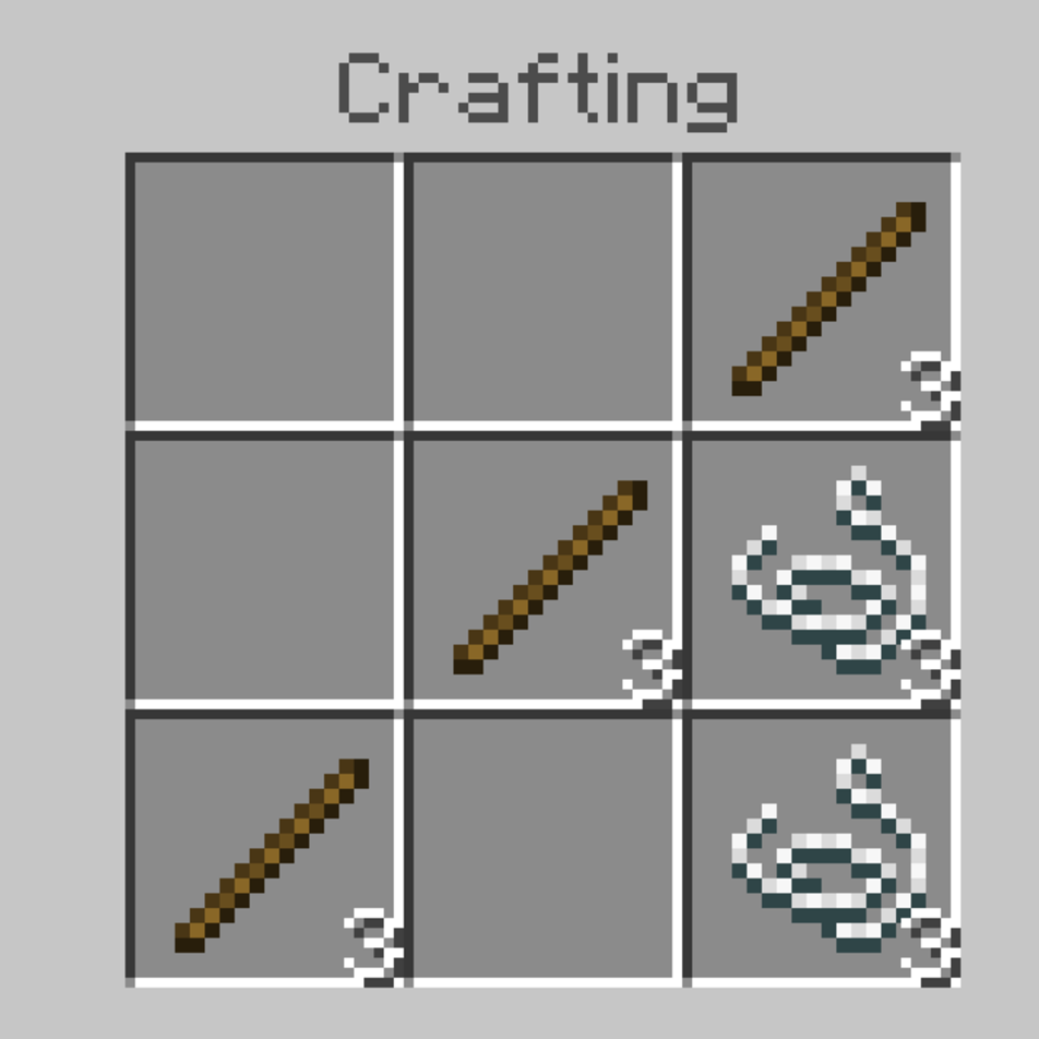 craft a fishing rod in minecraft