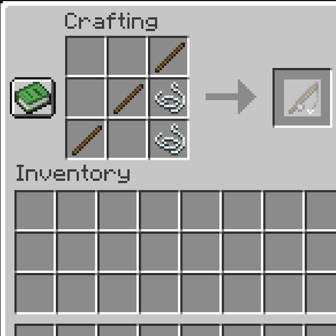 fishing rod minecraft recipe