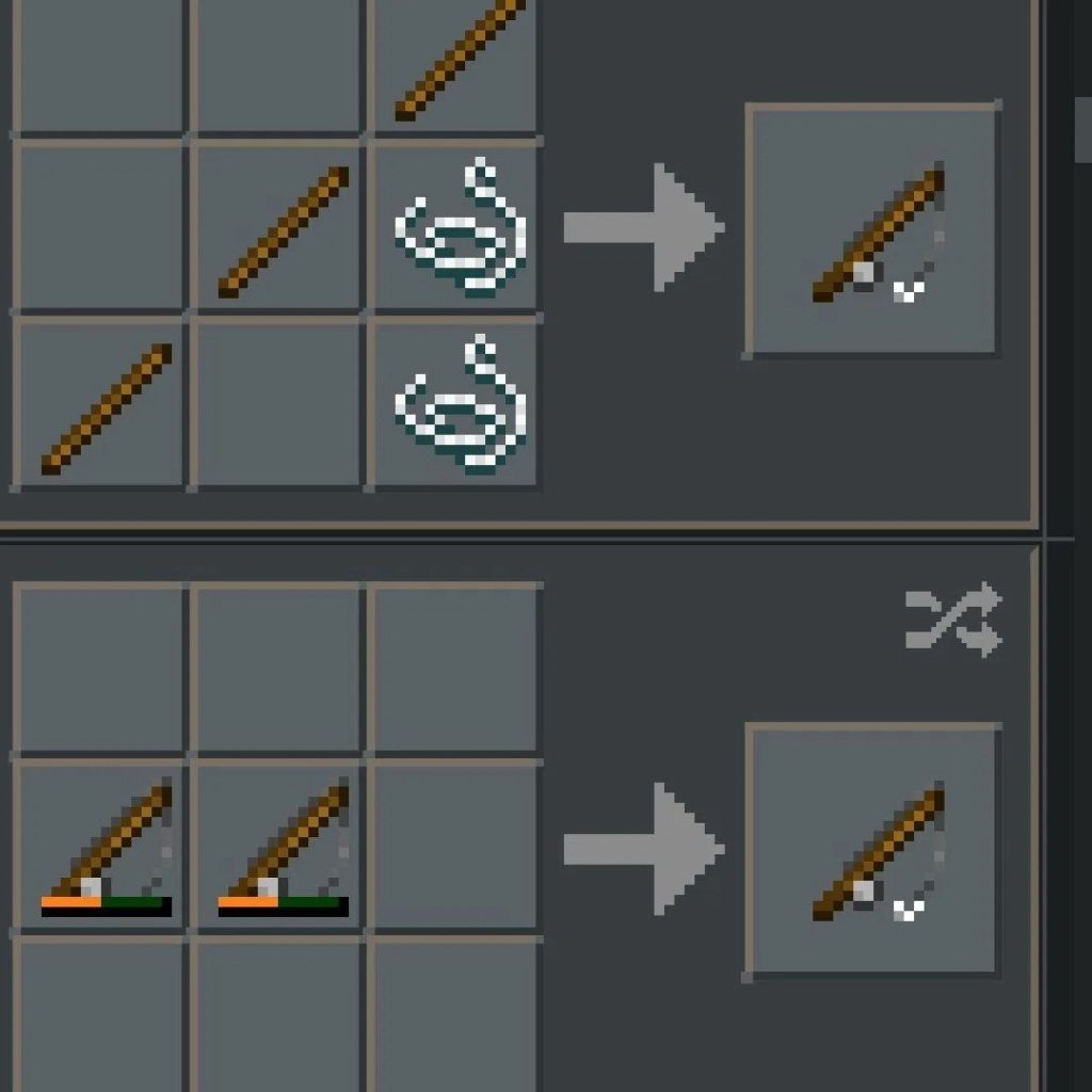 fishing rod minecraft recipe