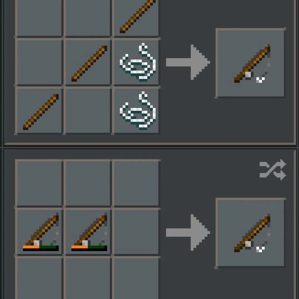 minecraft fishing rod recipe