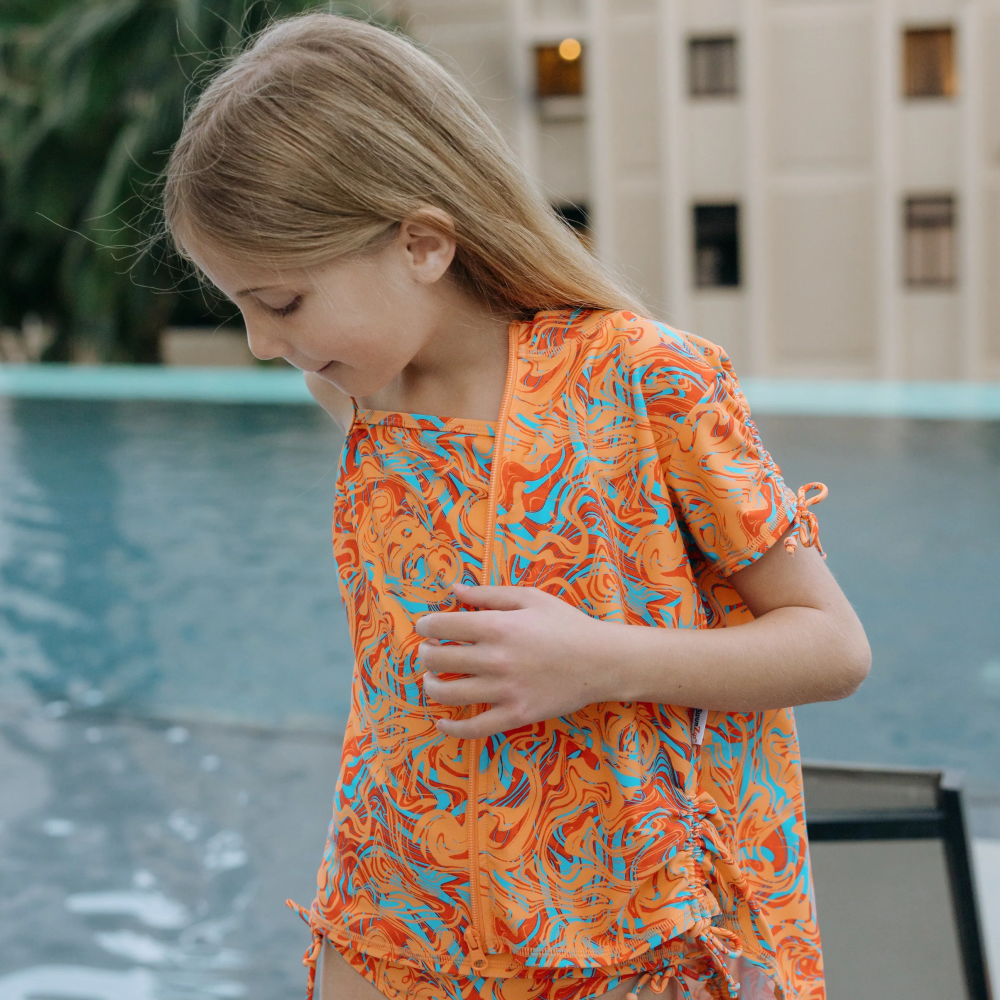tankini little girl swimming