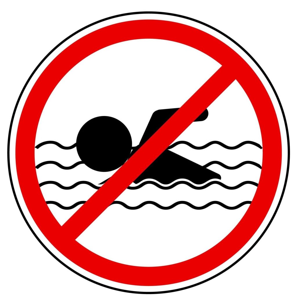 no swimming sign
