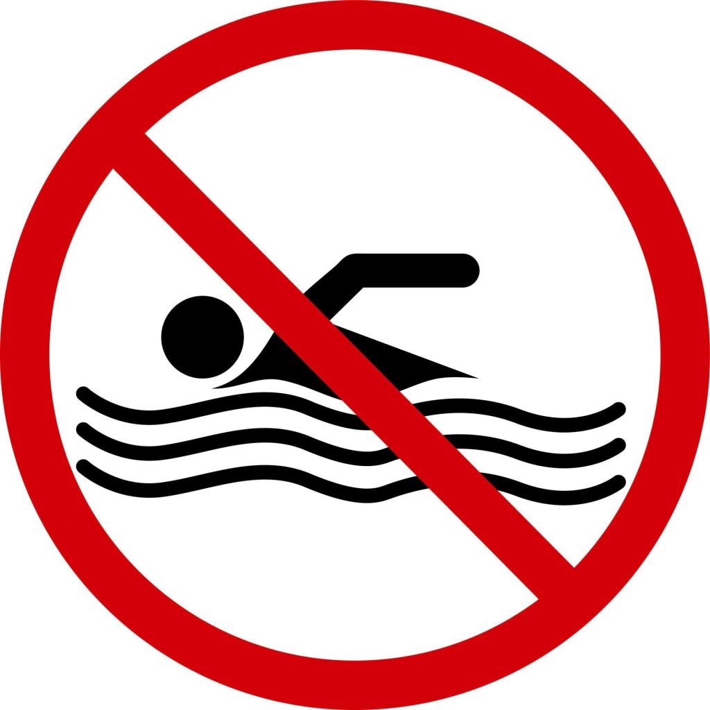 no swimming sign