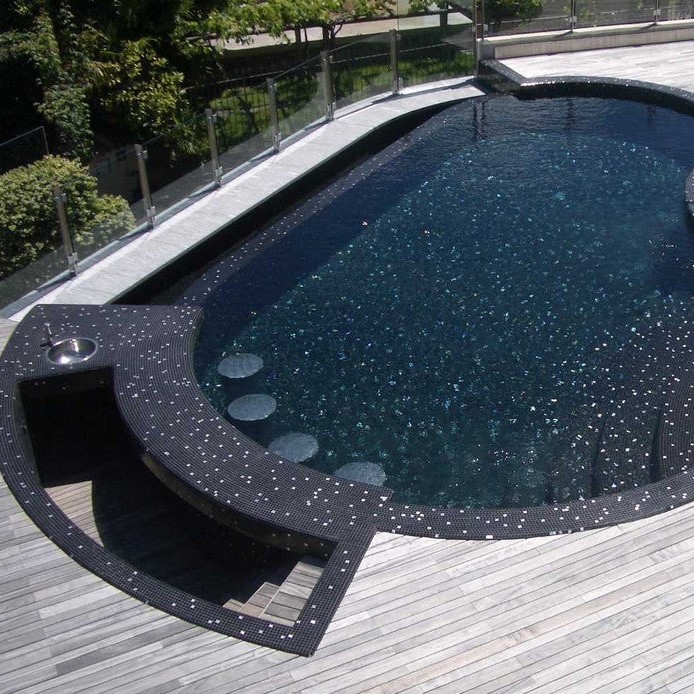 black swimming pool