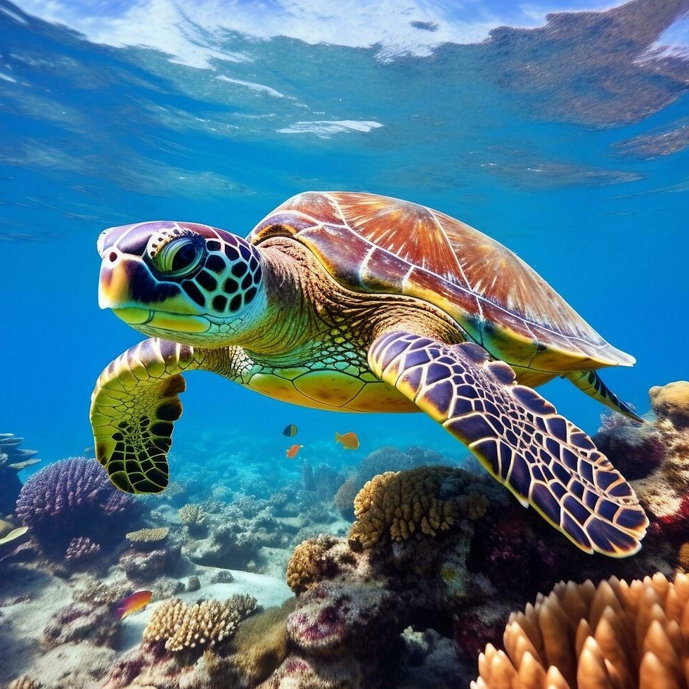 swimming with turtles